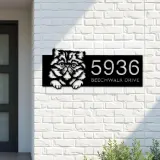 Custom Metal Persian Cute peeking cat kitten Metal Address Sign, House number, Outdoor Number Signage, Yard Sign Address Plate