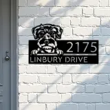 Custom Metal Schnauzer Dog Cute puppy Metal Address Sign House number Hanging Address Plaque Yard Sign Outdoor decor