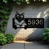 Custom Metal Siamese Cute peeking cat kitten Metal Address Sign, House number, Outdoor Number Signage, Yard Sign Address Plate