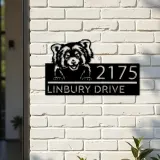 Custom Metal Peeking Red Panda Wild animal wildlife Metal Address Sign, House number, Outdoor Number Signage, Yard Sign Address Plate