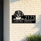 Custom Metal German Shorthaired Pointer dog Metal Address Sign House number Hanging Address Plaque Yard Sign Outdoor decor