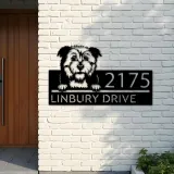 Custom Metal Glen of Imaal Terrier dog Puppy Metal Address Sign House number Hanging Address Plaque Yard Sign Outdoor decor