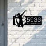 Custom Metal Volleyball player Metal Address Sign, House number, Outdoor Number Signage, Yard Sign Address Plate