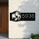 Custom Metal Ocean scene sea life dolphins Metal Address Sign, House number, Outdoor Number Signage, Yard Sign Address Plate