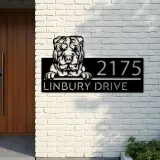 Custom Metal Shar Pei Dog Cute puppy Metal Address Sign House number Hanging Address Plaque Yard Sign Outdoor decor