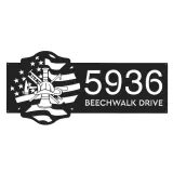 Custom Metal Fireman fire fighter department US flag Metal Address Sign House number Hanging Address Plaque Yard Sign Outdoor