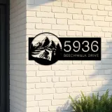 Custom Metal Mountain bike biker MTB Metal Address Sign, House number, Outdoor Number Signage, Yard Sign Address Plate