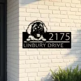 Custom Metal Leonberger dog Puppy Metal Address Sign House number Hanging Address Plaque Yard Sign Outdoor decor