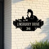 Custom Metal Cute Fox Wild animal wildlife Metal Address Sign, House number, Outdoor Number Signage, Yard Sign Address Plate