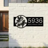 Custom Metal Titmouse bird Metal Address Sign Custom Hanging Address Plaque House number Yard Sign Outdoor Sign