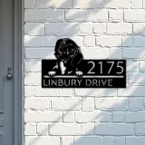 Custom Metal Dachshund dog Puppy Metal Address Sign House number Hanging Address Plaque Yard Sign Outdoor decor
