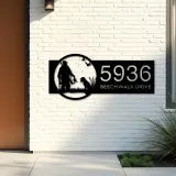 Custom Metal Duck hunting hunter and dog Metal Address Sign, House number, Outdoor Number Signage, Yard Sign Address Plate