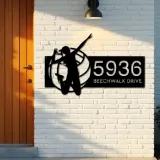 Custom Metal Volleyball player Metal Address Sign, House number, Outdoor Number Signage, Yard Sign Address Plate