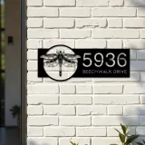 Custom Metal Dragonfly Metal Address Sign, House number, Outdoor Number Signage, Yard Sign Address Plate