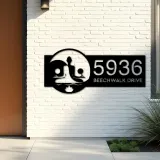 Custom Metal Yin Yang Yoga Namaste Metal Address Sign, House number, Outdoor Number Signage, Yard Sign Address Plate