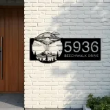 Custom Metal UFO Spaceship Metal Address Sign, House number, Outdoor Number Signage, Yard Sign Address Plate