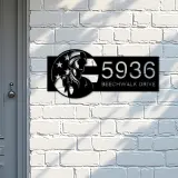 Custom Metal American Soldier US flag Metal Address Sign, House number, Outdoor Number Signage, Yard Sign Address Plate