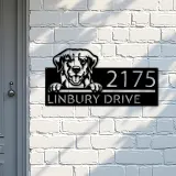 Custom Metal Golden Retriever dog Metal Address Sign House number Hanging Address Plaque Yard Sign Outdoor decor