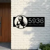 Custom Metal Boxing fighter boxer Metal Address Sign, House number, Outdoor Number Signage, Yard Sign Address Plate001