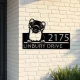 Custom Metal Peeking Ferret Wild animal wildlife Metal Address Sign, House number, Outdoor Number Signage, Yard Sign Address Plate