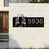 Custom Metal Beer Pub bar Metal Address Sign, House number, Outdoor Number Signage, Yard Sign Address Plate