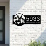 Custom Metal Deer fish duck fishing Metal Address Sign, House number, Outdoor Number Signage, Yard Sign Address Plate