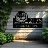 Custom Metal Peeking Flying Squirrel Wild animal wildlife Metal Address Sign, House number, Outdoor Number Signage, Yard Sign Address Plate