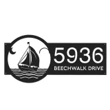 Custom Metal Sailboat Metal Address Sign Custom House number Hanging Address Plaque Yard Sign Outdoor