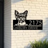 Custom Metal Chinese Crested dog Puppy Metal Address Sign House number Hanging Address Plaque Yard Sign Outdoor decor