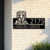 Custom Metal Shar Pei Dog Cute puppy Metal Address Sign House number Hanging Address Plaque Yard Sign Outdoor decor