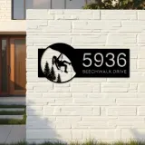 Custom Metal Mountain Rock climbing Metal Address Sign, House number, Outdoor Number Signage, Yard Sign Address Plate