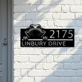 Custom Metal Peeking Bearded Dragon Metal Address Sign, House number, Outdoor Number Signage, Yard Sign Address Plate