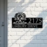 Custom Metal Morkie dog Cute puppy Metal Address Sign House number Hanging Address Plaque Yard Sign Outdoor decor
