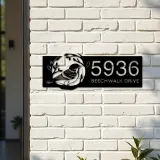 Custom Metal Bird on tree branch Metal Address Sign, House number, Outdoor Number Signage, Yard Sign Address Plate