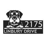 Custom Metal Standard Schnauzer dog Puppy Metal Address Sign House number Hanging Address Plaque Yard Sign Outdoor decor