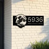 Custom Metal Motocross rider Mountain bike climbing Metal Address Sign, House number, Outdoor Number Signage, Yard Sign Address Plate