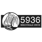 Custom Metal Scene with willow tree river Metal Address Sign, House number, Outdoor Number Signage, Yard Sign Address Plate