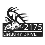 Custom Metal Deer buck head mountain scene Wild life Metal Address Sign, House number, Outdoor Number Signage, Yard Sign Address Plate