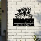 Custom Metal farm animals farmhouse ranch Metal Address Sign, House number, Outdoor Number Signage, Yard Sign Address Plate