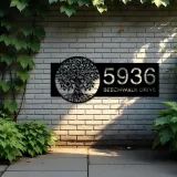 Custom Metal Tree of Life with Sun and Moon Metal Address Sign Custom House number Hanging Address Plaque Yard Sign Outdoor