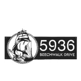 Custom Metal Ship with rope sea adventure Metal Address Sign, House number, Outdoor Number Signage, Yard Sign Address Plate