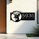 Custom Metal Deer head Metal Address Sign, House number, Outdoor Number Signage, Yard Sign Address Plate