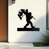 Custom Metal Bigfoot Sasquatch With Canada Flag Metal Address Sign Custom Hanging Address Plaque Yard Sign Outdoor Sign