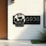 Custom Metal Gentlemen 39 s club bar man cave Metal Address Sign Custom House number Hanging Address Plaque Yard Sign Outdoor