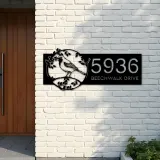 Custom Metal Finches bird on tree branch Metal Address Sign Custom Hanging Address Plaque House number Yard Sign Outdoor Sign