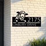 Custom Metal Peeking Sheep farm animal ranch Metal Address Sign, House number, Outdoor Number Signage, Yard Sign Address Plate