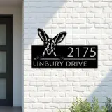 Custom Metal Peeking Kangaroo Wild animal wildlife Metal Address Sign, House number, Outdoor Number Signage, Yard Sign Address Plate