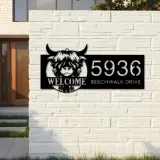 Custom Metal Cow heifer farmhouse farm animal ranch Metal Address Sign, House number, Outdoor Number Signage, Yard Sign Address Plate