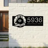 Custom Metal Billiard pool club Metal Address Sign, House number, Outdoor Number Signage, Yard Sign Address Plate