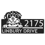 Custom Metal Bernese mountain dog cute puppy Metal Address Sign House number Hanging Address Plaque Yard Sign Outdoor decor